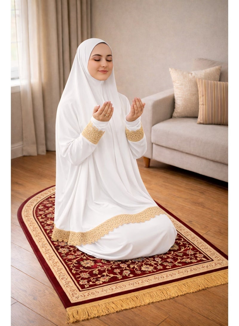 أولودينيز  طقم صلاة نسائي قطعتين – قماش لايكرا بارد ومريح – ساتر ومناسب لمعظم المقاسات – صناعة تركية - Image 5